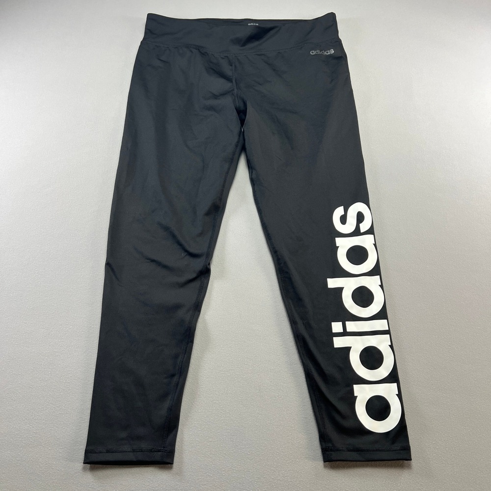 Adidas Climalite Leggings Womens XL Black Moisture Wicking Running Athleisure